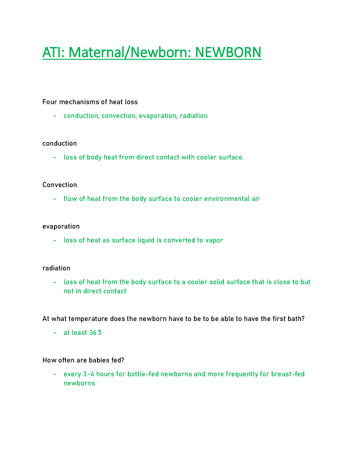 Preview image of ATI: Maternal/Newborn (NEWBORN) Latest Review document